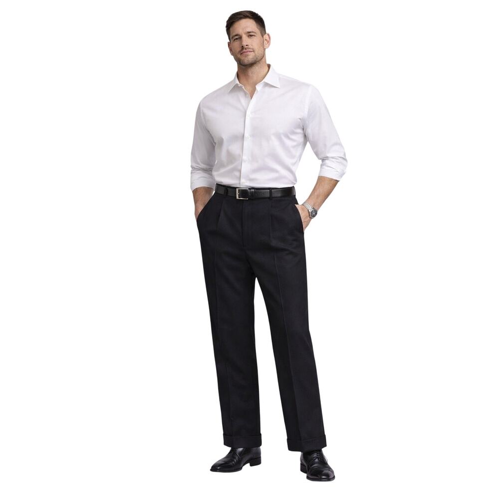 Wool and Cashmere Black Dress Pants Trousers 33x29